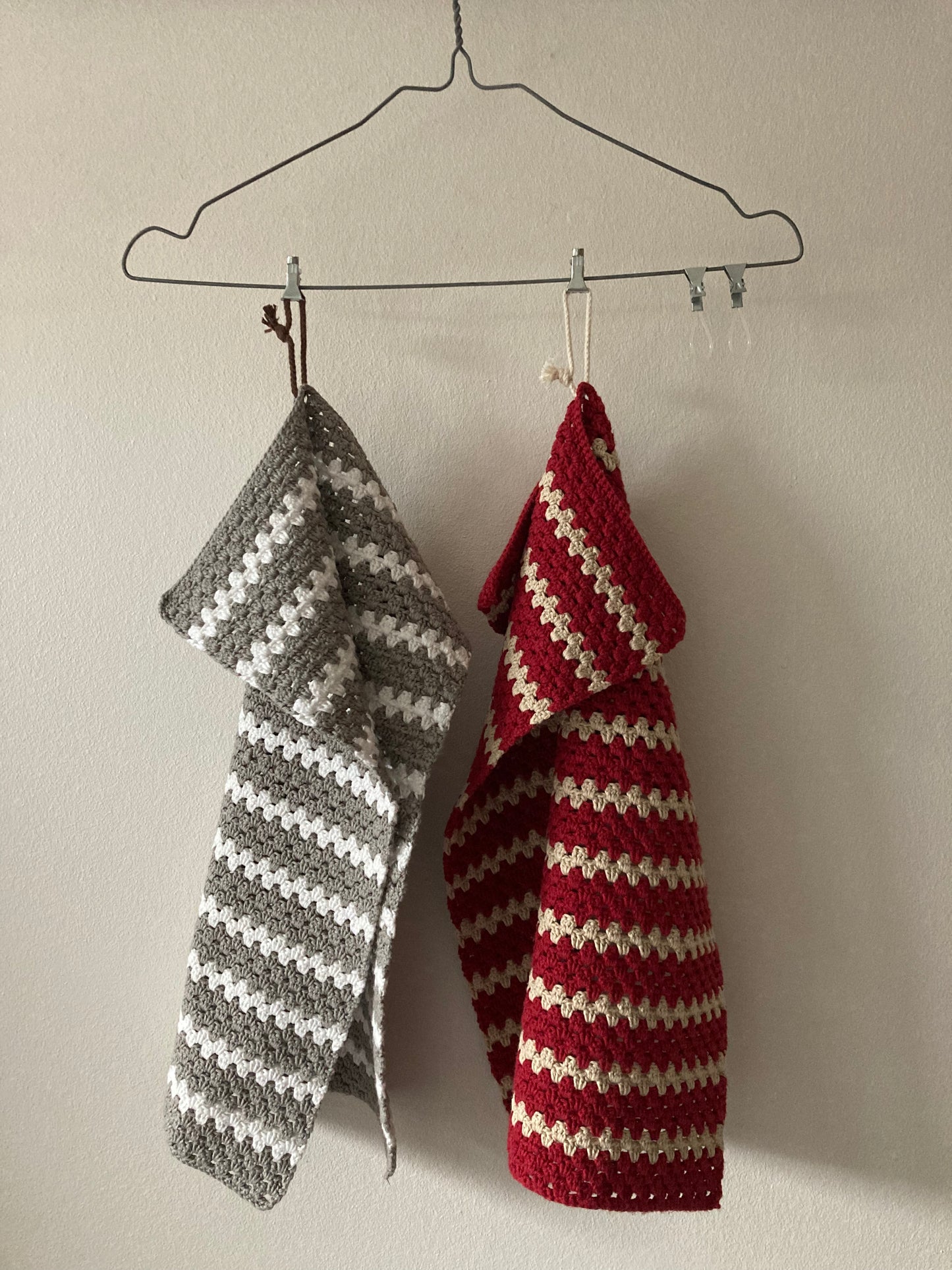 Køkkenhåndklæde Grå/hvid