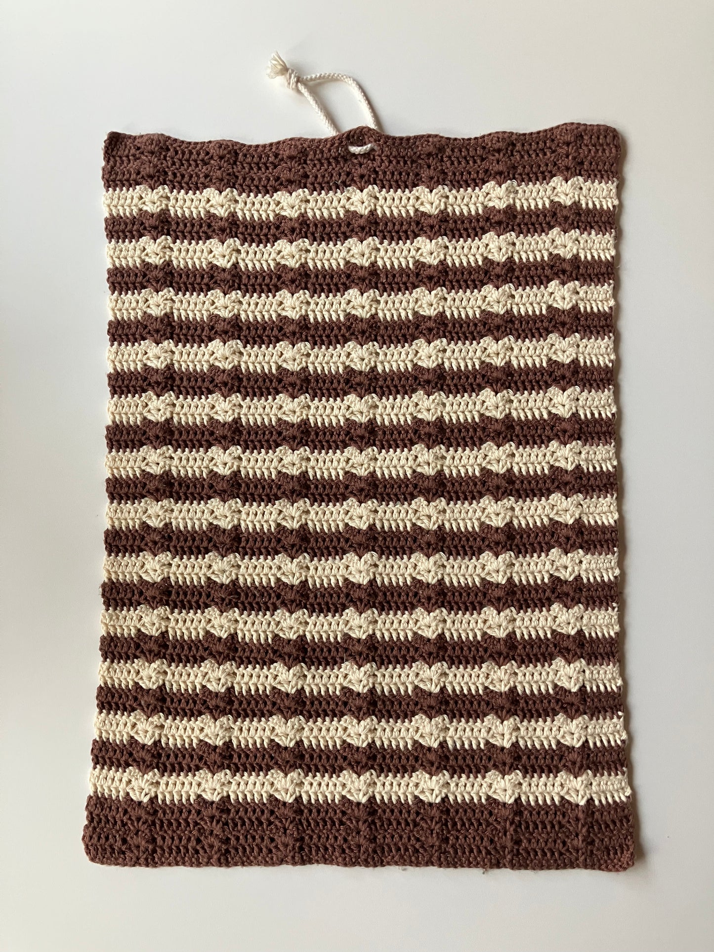 Vintage Håndklæde Brun/Vanilje