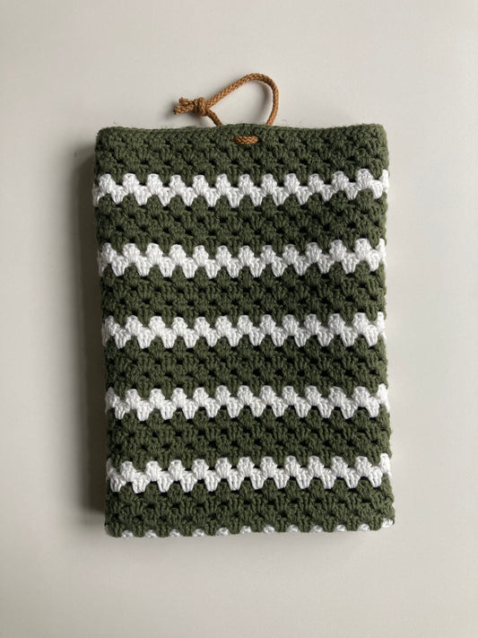 Køkkenhåndklæde Army/hvid