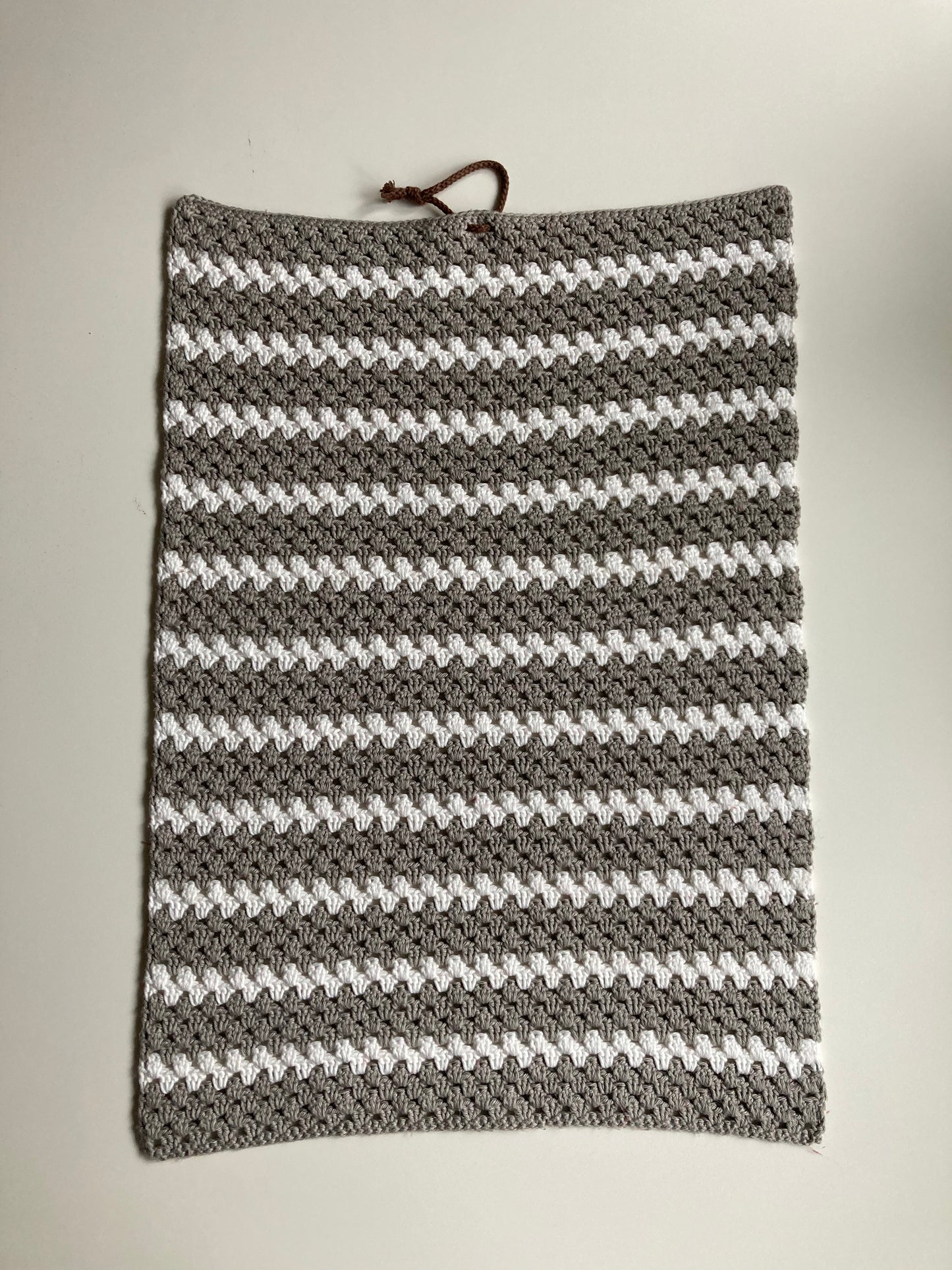 Køkkenhåndklæde Grå/hvid